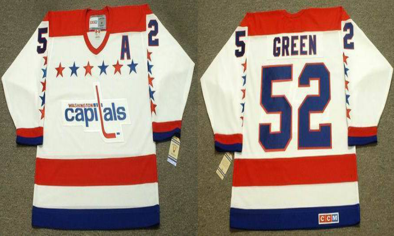 2019 Men Washington Capitals #52 Green white CCM NHL jerseys->washington capitals->NHL Jersey